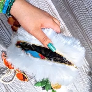 Fur Circle Round Purse crossbody bag